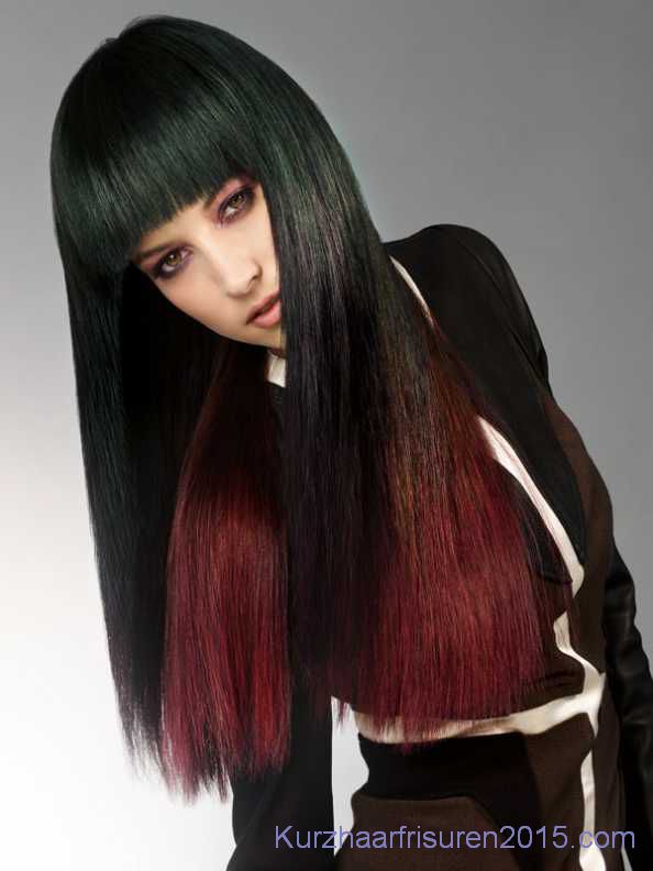 ombre hair farben schwarz rot haare
